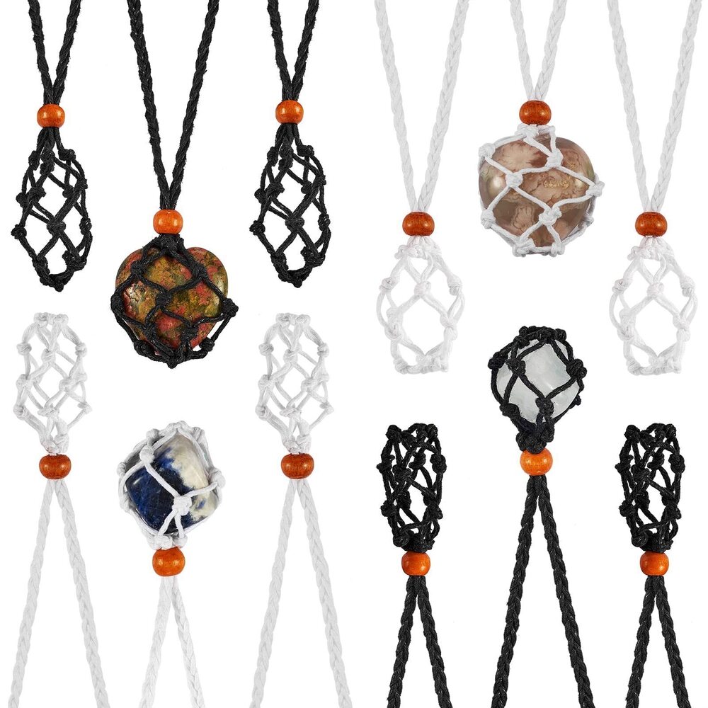 8810 12 Pcs Crystal Necklace Holder, Empty Stone Holder, Adjustable
